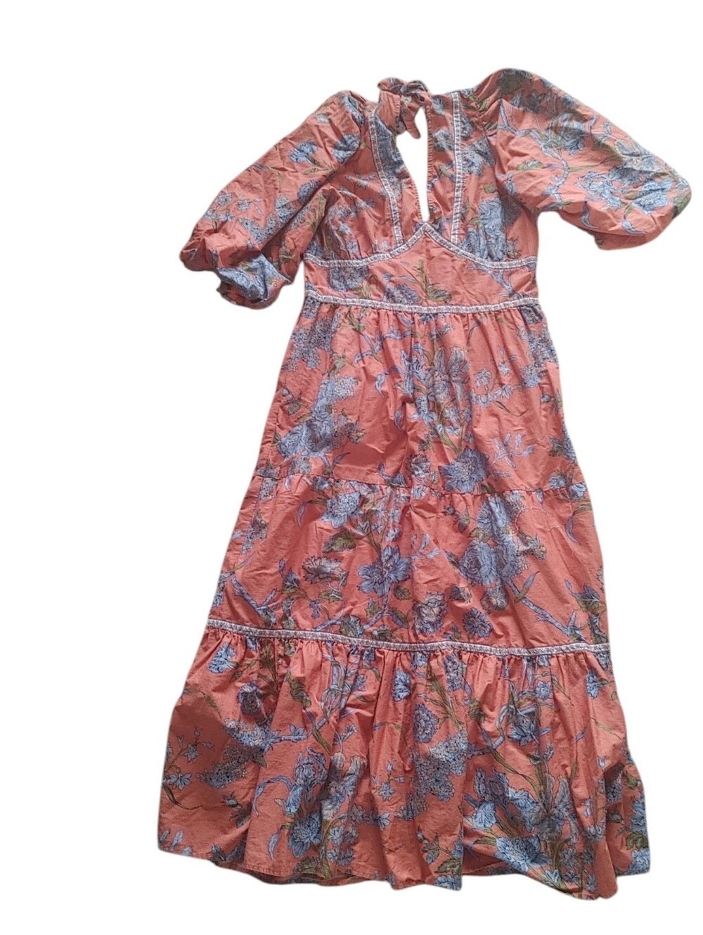 100% Cotton House of Harlow 1960 Wanda Orange Midi Dress By Nicole Ritchie - Picture 3 of 11
